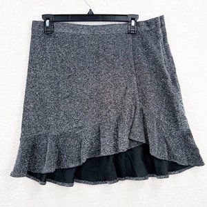 Michael Kors  Black Silver Metallic Ruffled mini Skirt